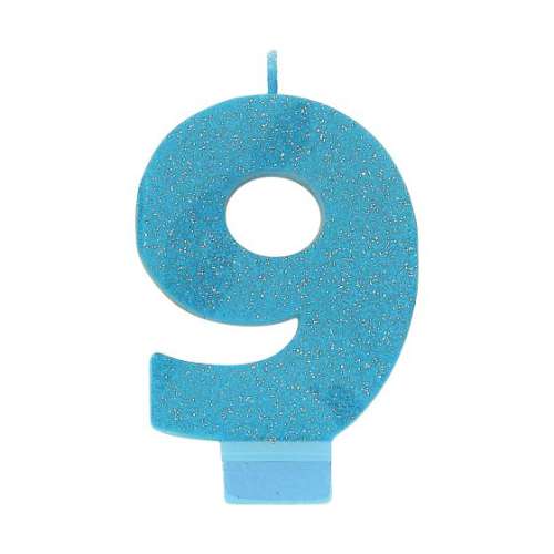 Sparkly Blue Candle - No 9